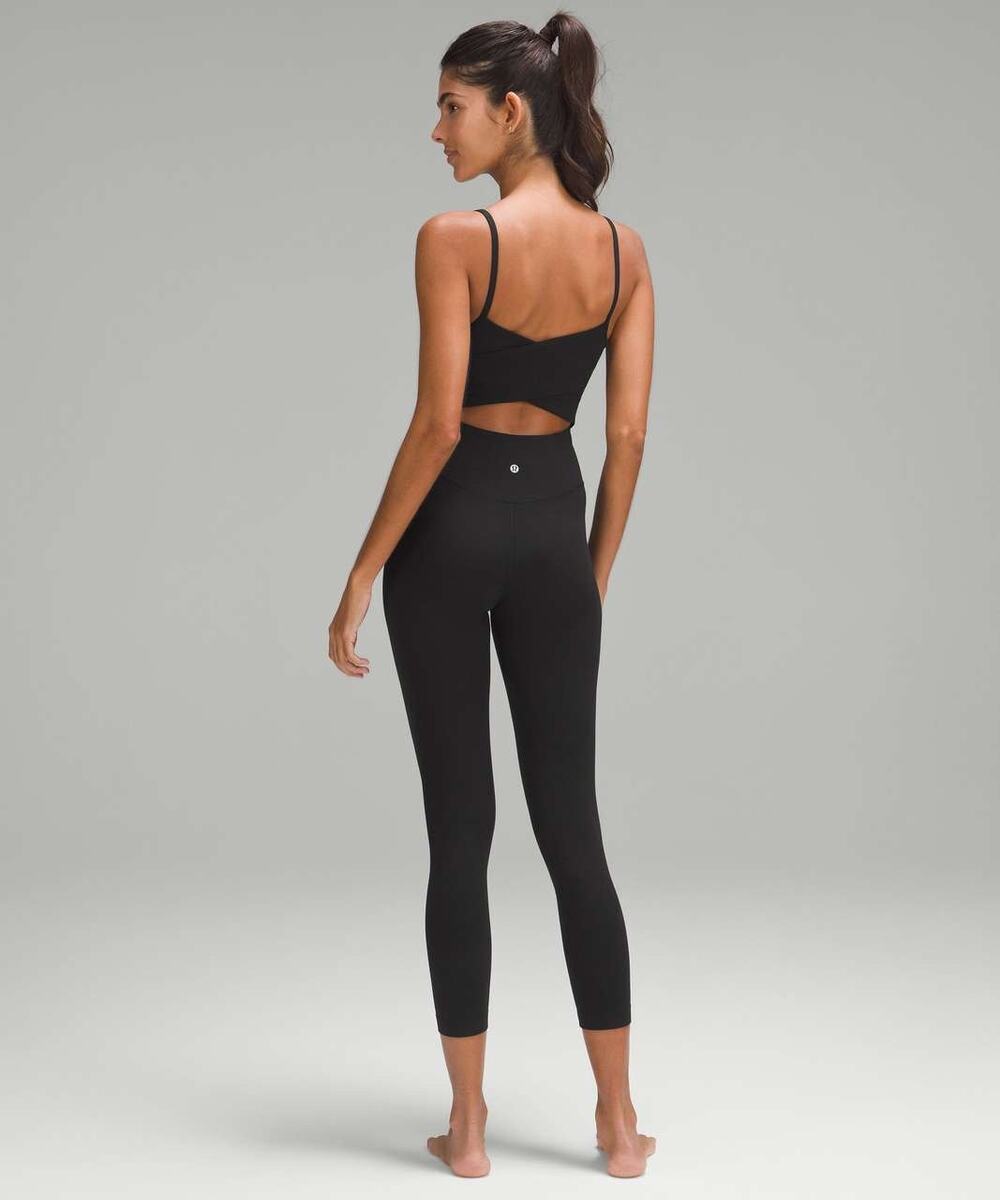 Lululemon Cross-Back Nulu Yoga Bodysuit 25” Black Size 6 NWT Jumpsuit $138